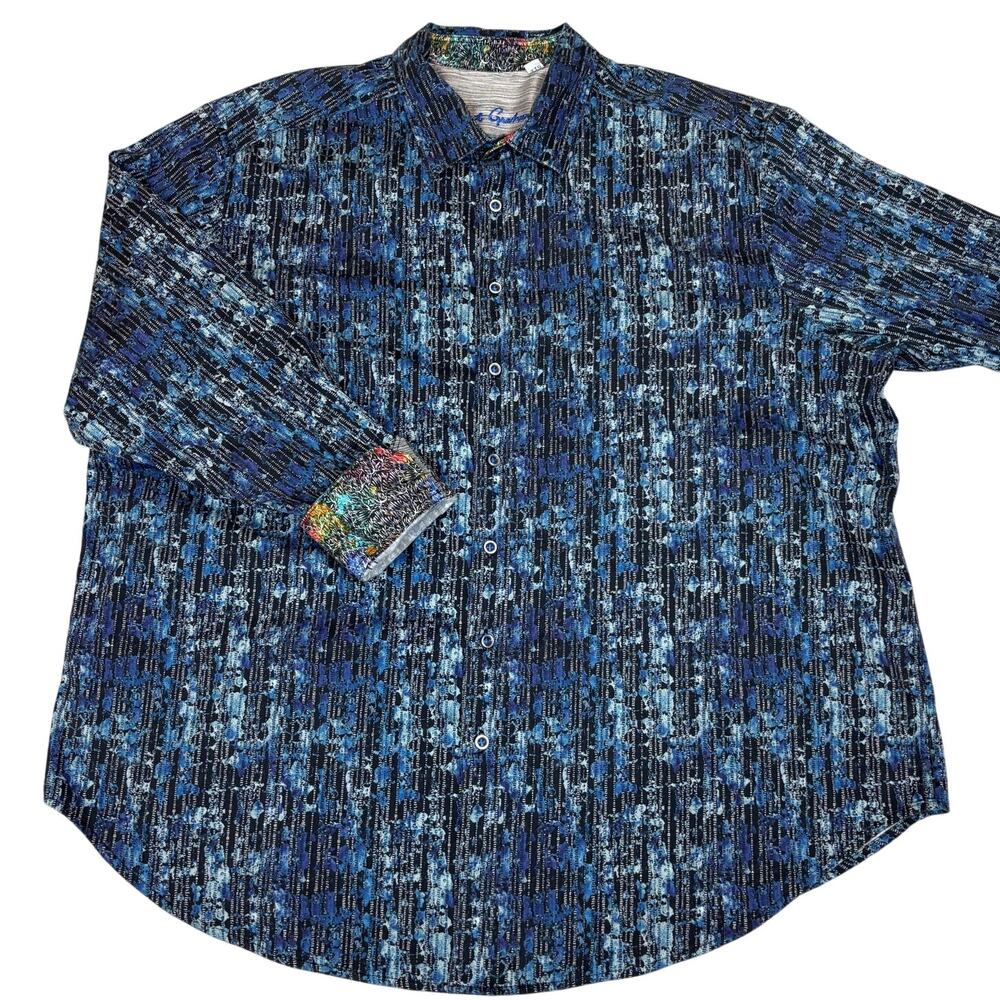 Robert Graham Abstract Pattern Flip Cuff Button U… - image 1